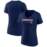 Montreal Canadiens Women's Primary Play V-Neck T-Shirt - Navy - NHL 5060091