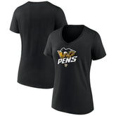 Pittsburgh Penguins Women's Active Edge V-Neck T-Shirt - Black - NHL 5060111