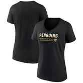 Pittsburgh Penguins Women's Primary Play V-Neck T-Shirt - Black - NHL 5060112