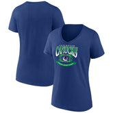 Vancouver Canucks Women's Slapshot V-Neck T-Shirt - Blue - NHL 5060125