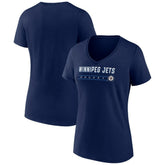 Winnipeg Jets Women's Primary Play V-Neck T-Shirt - Navy - NHL 5060133