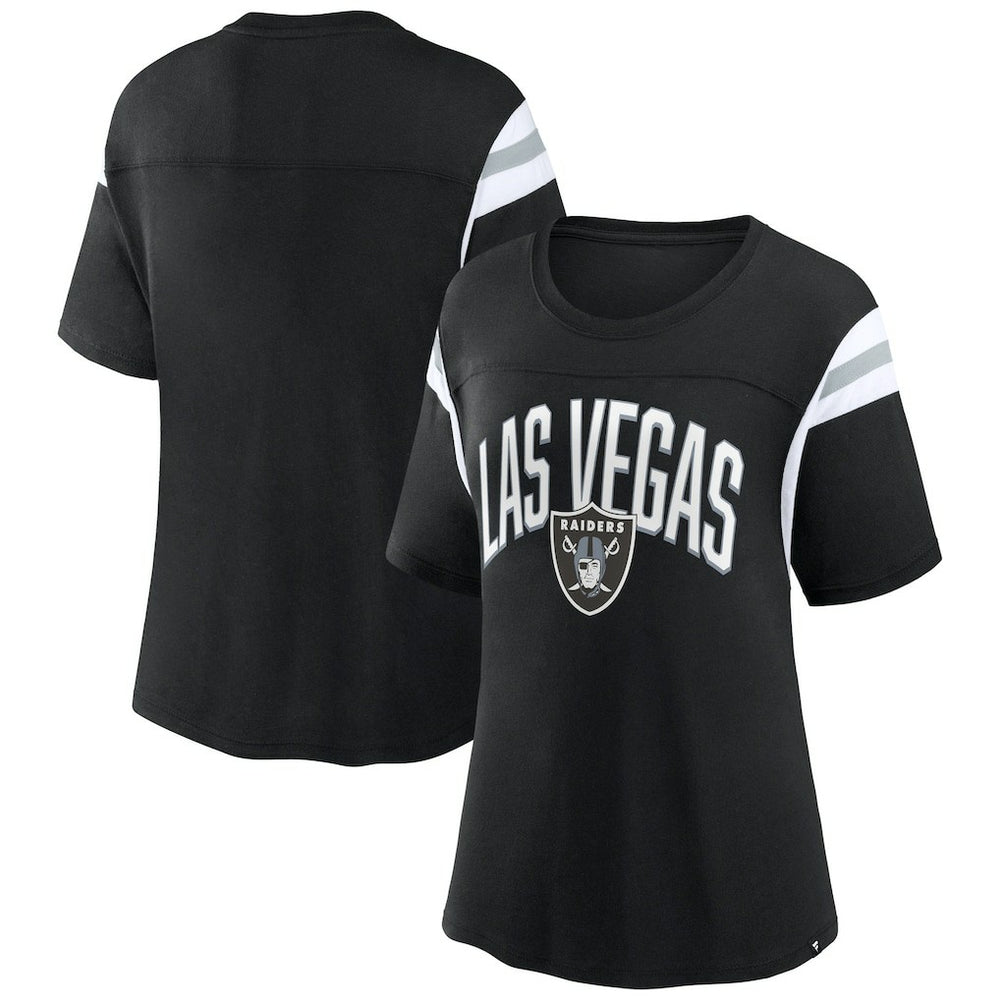 Fanatics Las Vegas Raiders Women's Earned Stripes T-Shirt Black