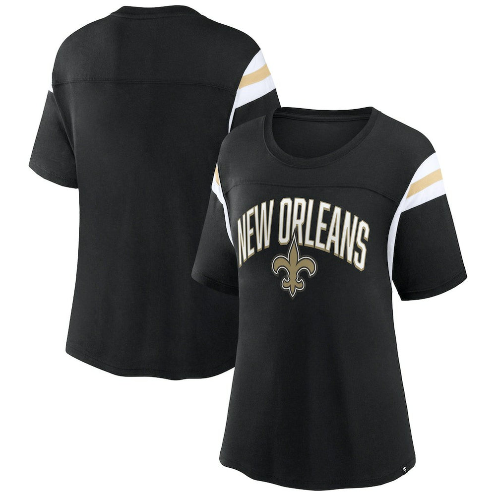 Fanatics New Orleans Saints Women's Earned Stripes T-Shirt Black