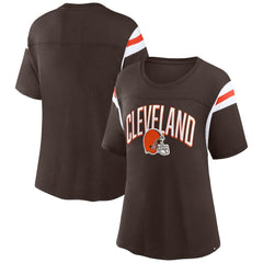 Fanatics Cleveland Browns Women's Earned Stripes T-Shirt Brown