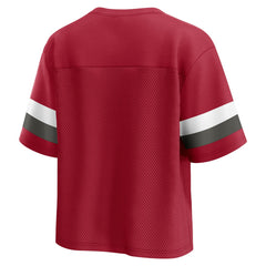 Fanatics Tampa Bay Buccaneers Women's Established Jersey Cropped V-Neck T-Shirt Red
