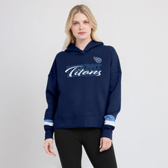 Fanatics Tennessee Titans Women's Over Under Pullover Hoodie Navy