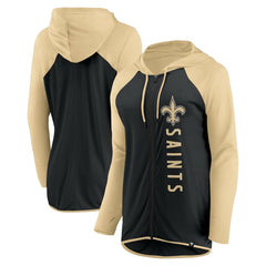 Fanatics New Orleans Saints Women's Forever Fan Full-Zip Hoodie Black/Gold