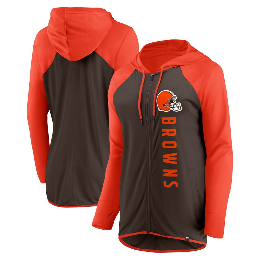 Fanatics Cleveland Browns Women's Forever Fan Full-Zip Hoodie Brown/Orange