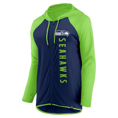 Fanatics Seattle Seahawks Women's Forever Fan Full-Zip Hoodie College Navy/Neon Green