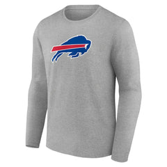 Buffalo Bills Primary Team Logo Long Sleeve T-Shirt Heather Gray