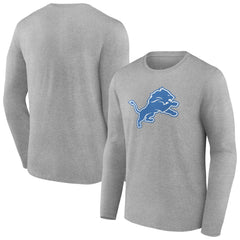 Detroit Lions Primary Team Logo Long Sleeve T-Shirt Heather Gray