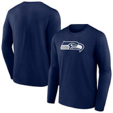 Seattle Seahawks Primary Team Logo Long Sleeve T-Shirt College Navy