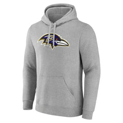 Baltimore Ravens Primary Team Logo Fitted Pullover Hoodie Heather Gray