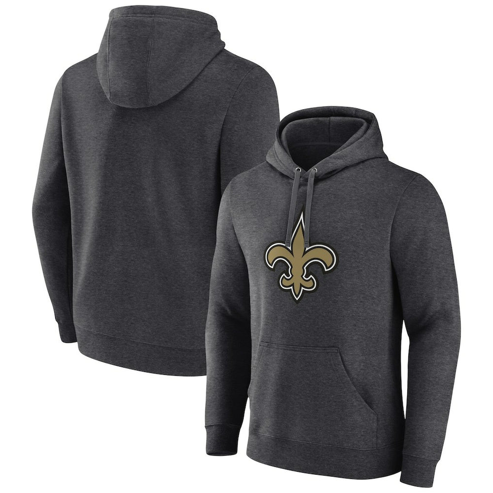 New Orleans Saints Primary Team Logo Fitted Pullover Hoodie Charcoal