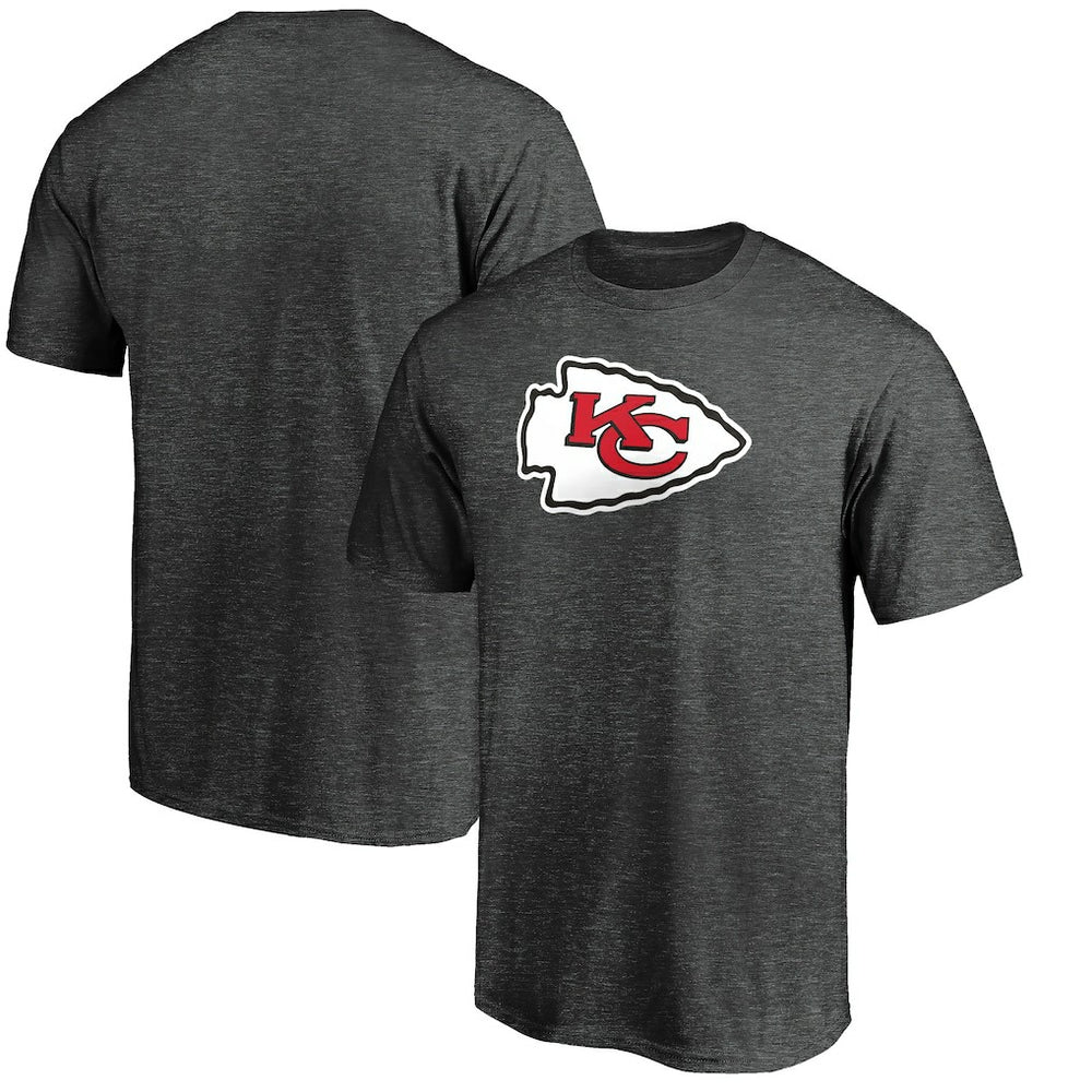 Fanatics Kansas City Chiefs Primary Logo T-Shirt Heather Charcoal