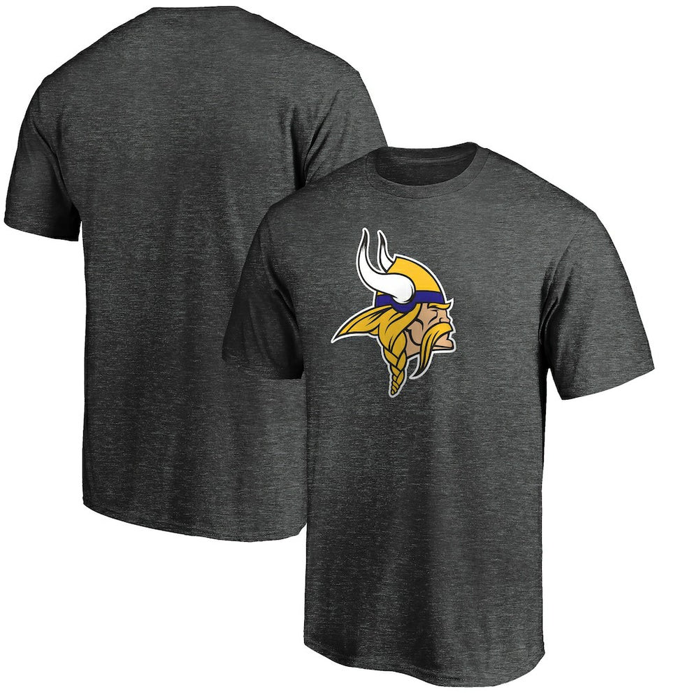 Fanatics Minnesota Vikings Primary Logo T-Shirt Heather Charcoal