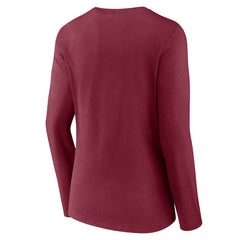 Washington Commanders Women's Primary Team Logo Long Sleeve V-Neck T-Shirt Burgundy