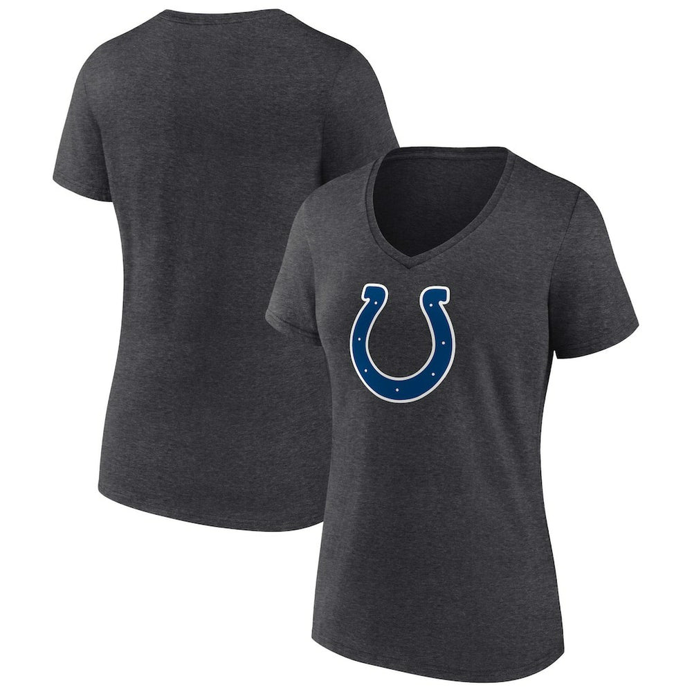 Indianapolis Colts Women's Primary Team Logo V-Neck T-Shirt Charcoal