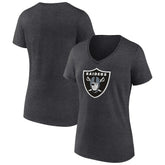 Las Vegas Raiders Women's Primary Team Logo V-Neck T-Shirt Charcoal