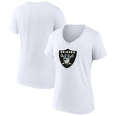 Las Vegas Raiders Women's Primary Team Logo V-Neck T-Shirt White