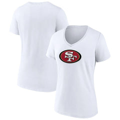 San Francisco 49ers Women's Primary Team Logo V-Neck T-Shirt White