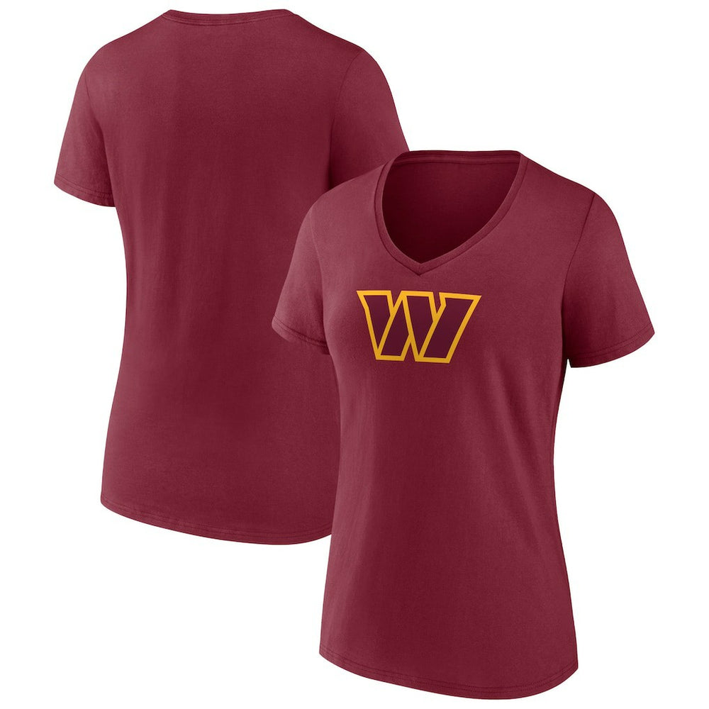 Washington Commanders Women's Primary Team Logo V-Neck T-Shirt Burgundy