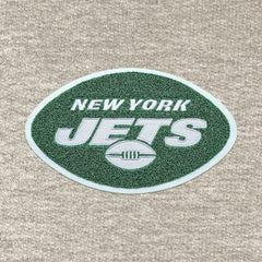 New York Jets Antigua Action Chenille Pullover Hoodie Oatmeal