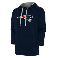 New England Patriots Antigua Victory Chenille Pullover Hoodie Navy