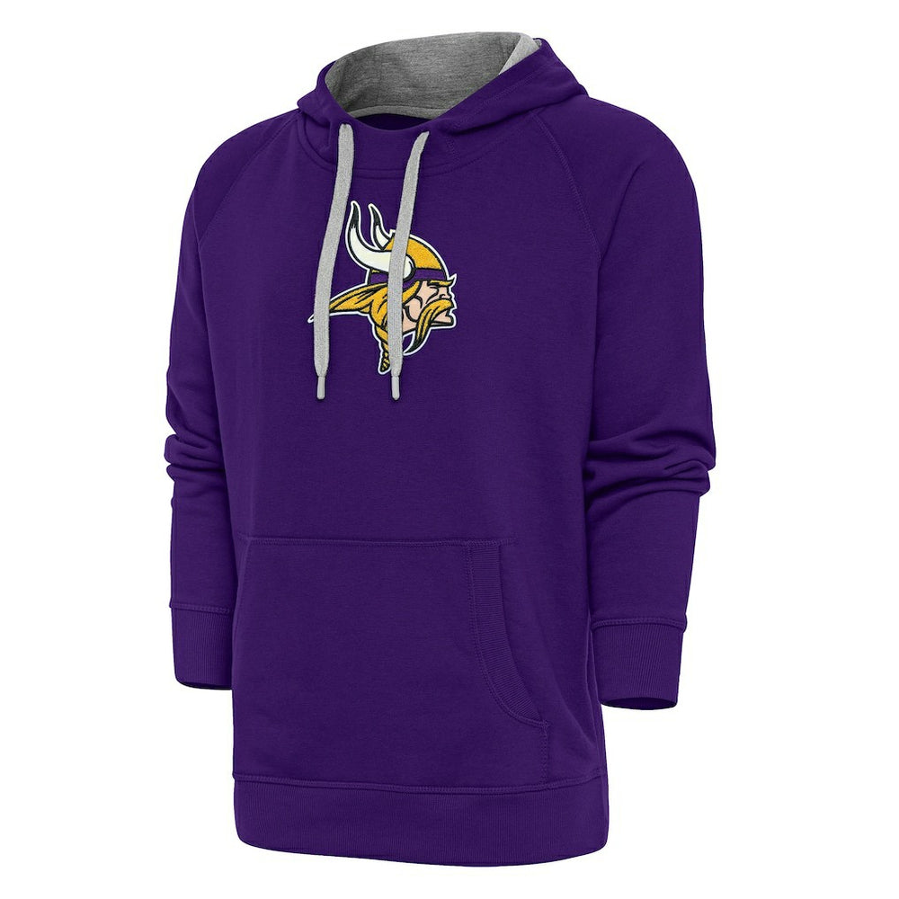 Minnesota Vikings Antigua Victory Chenille Pullover Hoodie Purple