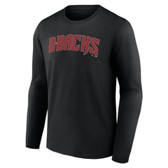 Arizona Diamondbacks Official Wordmark Long Sleeve T-Shirt - Black - MLB Discount