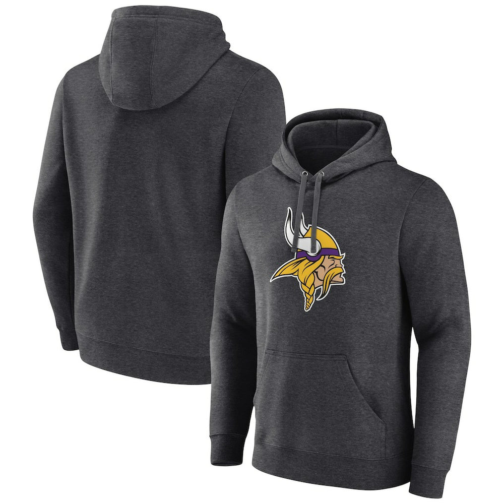 Minnesota Vikings Primary Team Logo Fitted Pullover Hoodie Charcoal
