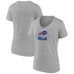 Buffalo Bills Women's Logo Team Lockup V-Neck T-Shirt Gray