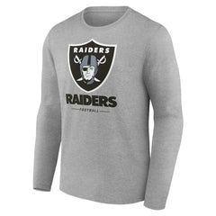 Las Vegas Raiders Logo Team Lockup Long Sleeve T-Shirt Gray