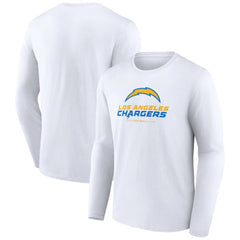 Los Angeles Chargers Logo Team Lockup Long Sleeve T-Shirt White