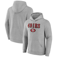 San Francisco 49ers Primary Logo Team Lockup Fitted Pullover Hoodie Gray