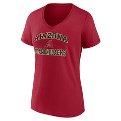Arizona Diamondbacks Women's Heart and Soul V-Neck T-Shirt - Red - MLB Discount