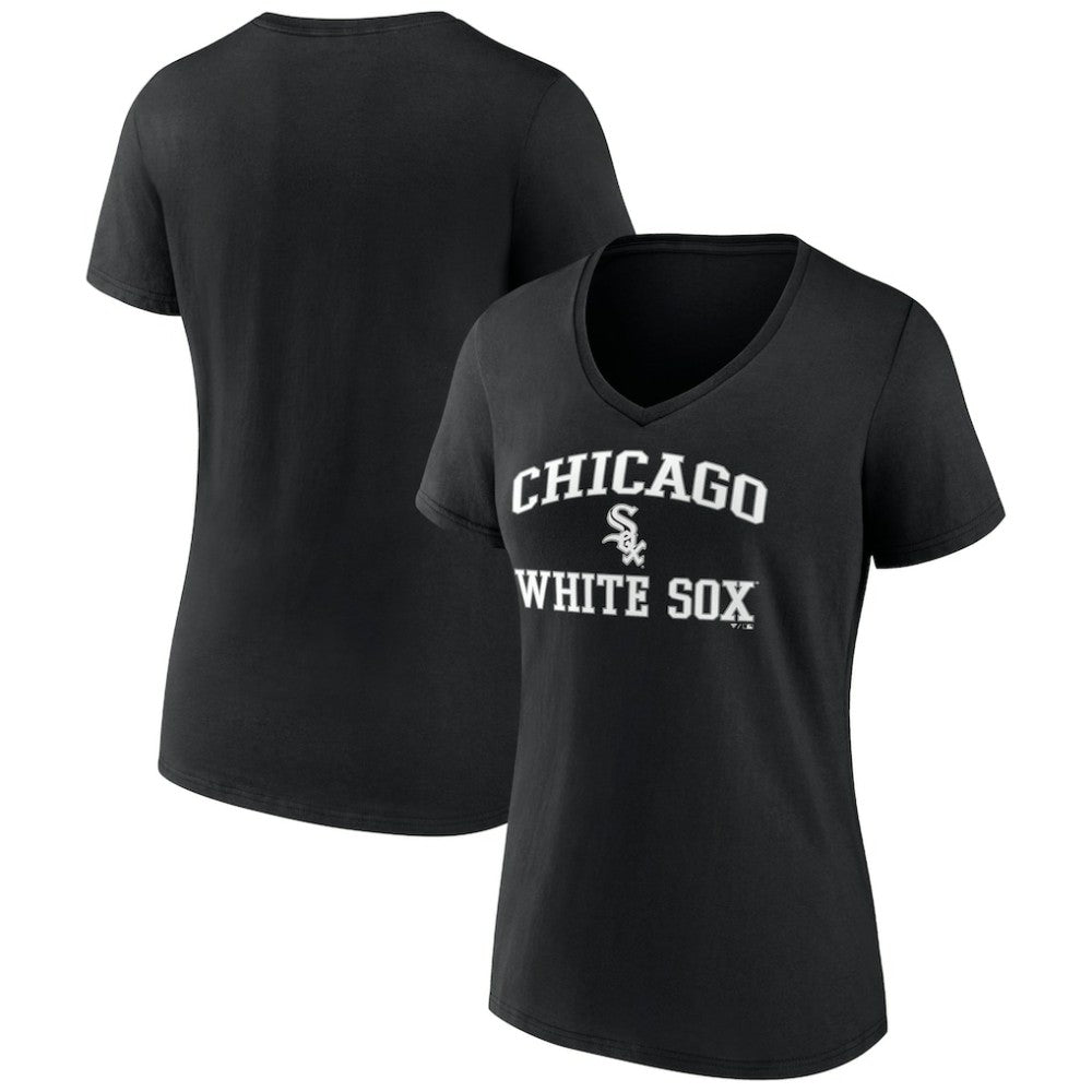 Chicago White Sox Women's Heart and Soul V-Neck T-Shirt - Black - MLB on Sale