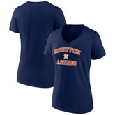 Houston Astros Women's Heart and Soul V-Neck T-Shirt - Navy - MLB Online