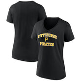 Pittsburgh Pirates Women's Heart and Soul V-Neck T-Shirt - Black - MLB Online