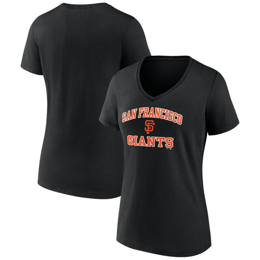 San Francisco Giants Women's Heart and Soul V-Neck T-Shirt - Black - MLB on Sale