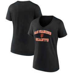 San Francisco Giants Women's Heart and Soul V-Neck T-Shirt - Black - MLB on Sale