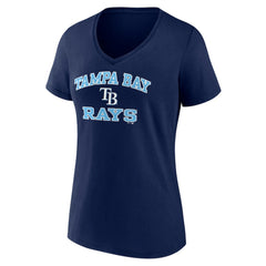 Tampa Bay Rays Women's Heart and Soul V-Neck T-Shirt - Navy - MLB Online