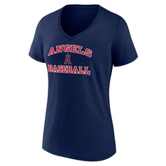 Los Angeles Angels Women's Heart and Soul V-Neck T-Shirt - Navy - MLB Lifestyle