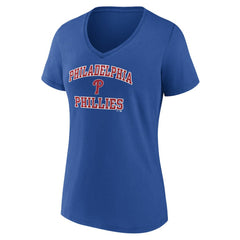 Philadelphia Phillies Women's Heart and Soul V-Neck T-Shirt - Royal - MLB Sale