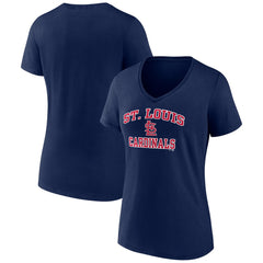 St. Louis Cardinals Women's Heart and Soul V-Neck T-Shirt - Navy - MLB Sale