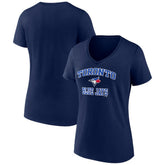 Toronto Blue Jays Women's Heart and Soul V-Neck T-Shirt - Navy - MLB Lifestyle