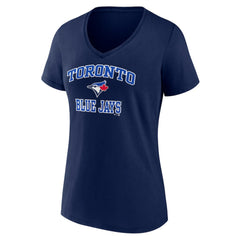 Toronto Blue Jays Women's Heart and Soul V-Neck T-Shirt - Navy - MLB Lifestyle