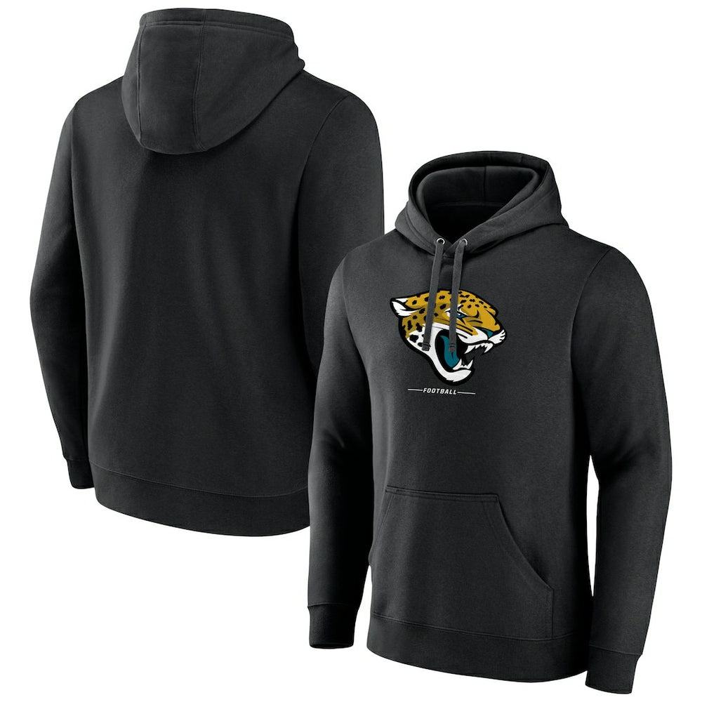 Jacksonville Jaguars Logo Team Lockup Fitted Pullover Hoodie Black