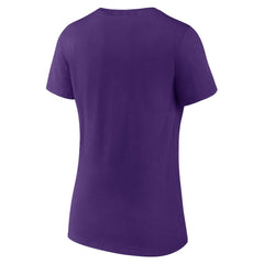Minnesota Vikings Women's Logo Team Lockup V-Neck T-Shirt Purple