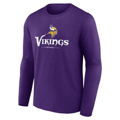 Minnesota Vikings Logo Team Lockup Long Sleeve T-Shirt Purple